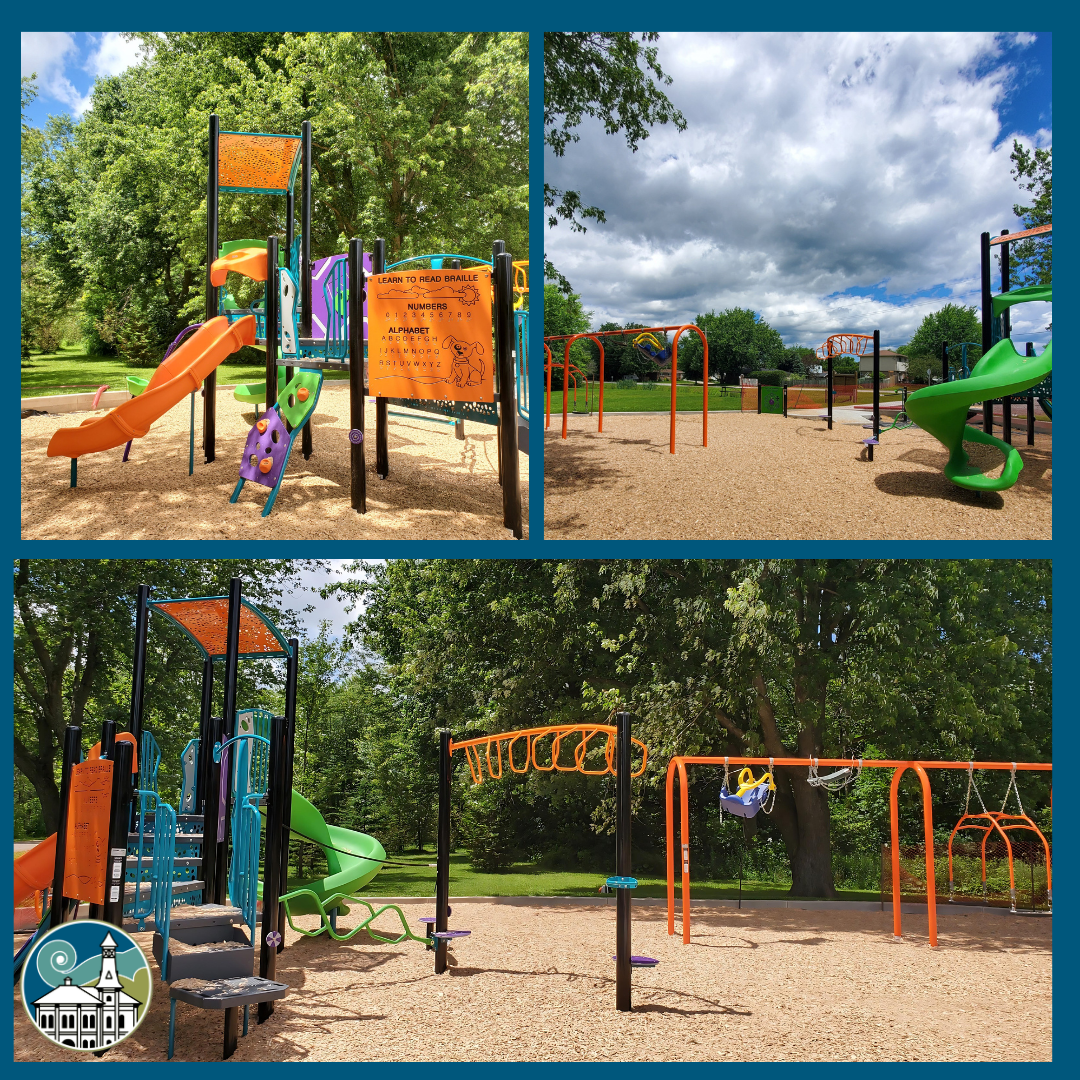 Three pictures of the new playground equipment at Walters Creek Park Three pictures of the new playground equipment at Walters Creek Park
